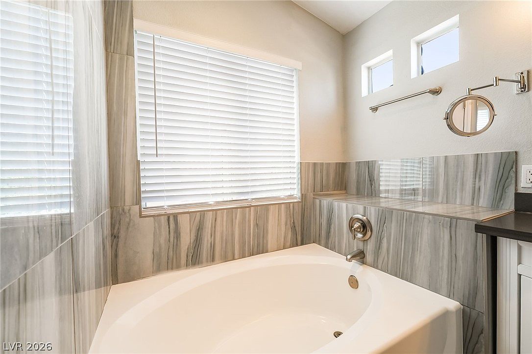 Soaking tub with tile surround